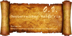 Oesterreicher Valéria névjegykártya